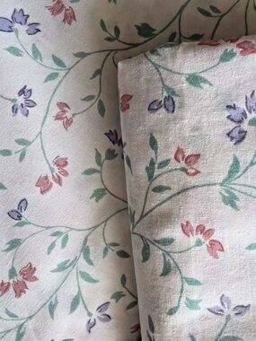 JP Stevens TWIN Sheet 2-Pc Set Flat & Fitted NO-IRON PERCALE Floral Cottage USA